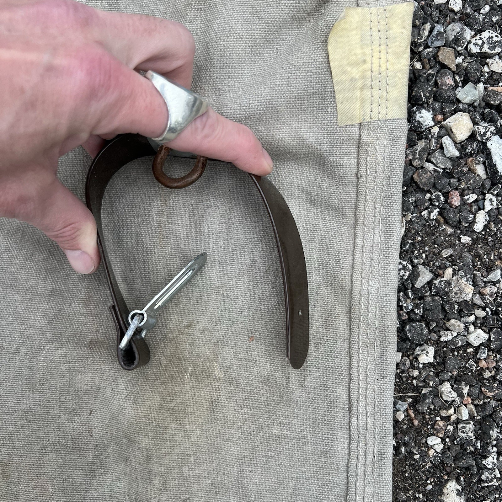 как выглядит Vintage 1960 Distressed US Mail 2 Registered Mail Canvas Duffle Bag w/Repairs фото