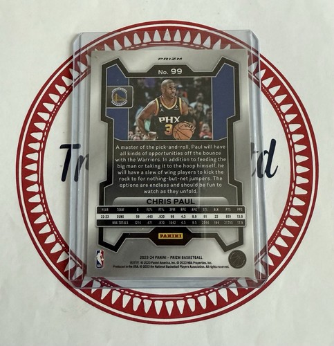 Chris Paul Silver Prizm - Panini Prizm 23 - 24 - Warriors No.099 - Picture 2 of 2