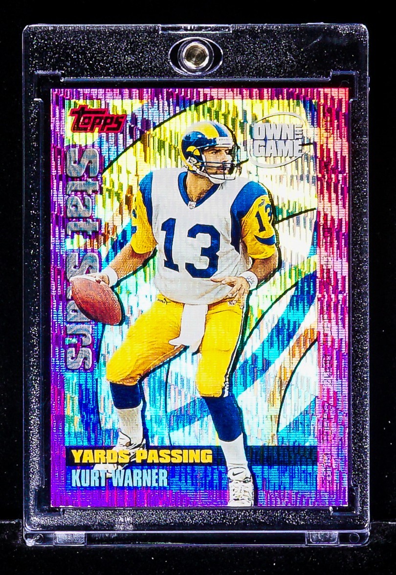 Kurt Warner RARE OWN THE GAME STRIPED HOLO FOIL CARD St. Louis Rams HALL OF FAME