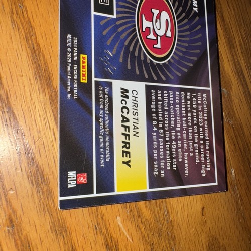 CHRISTIAN MCCAFFREY 1/1 OF 1 NIKE LOGO TAG PATCH PLATINUM 2024 PINNACLE ENCORE - Picture 8 of 9