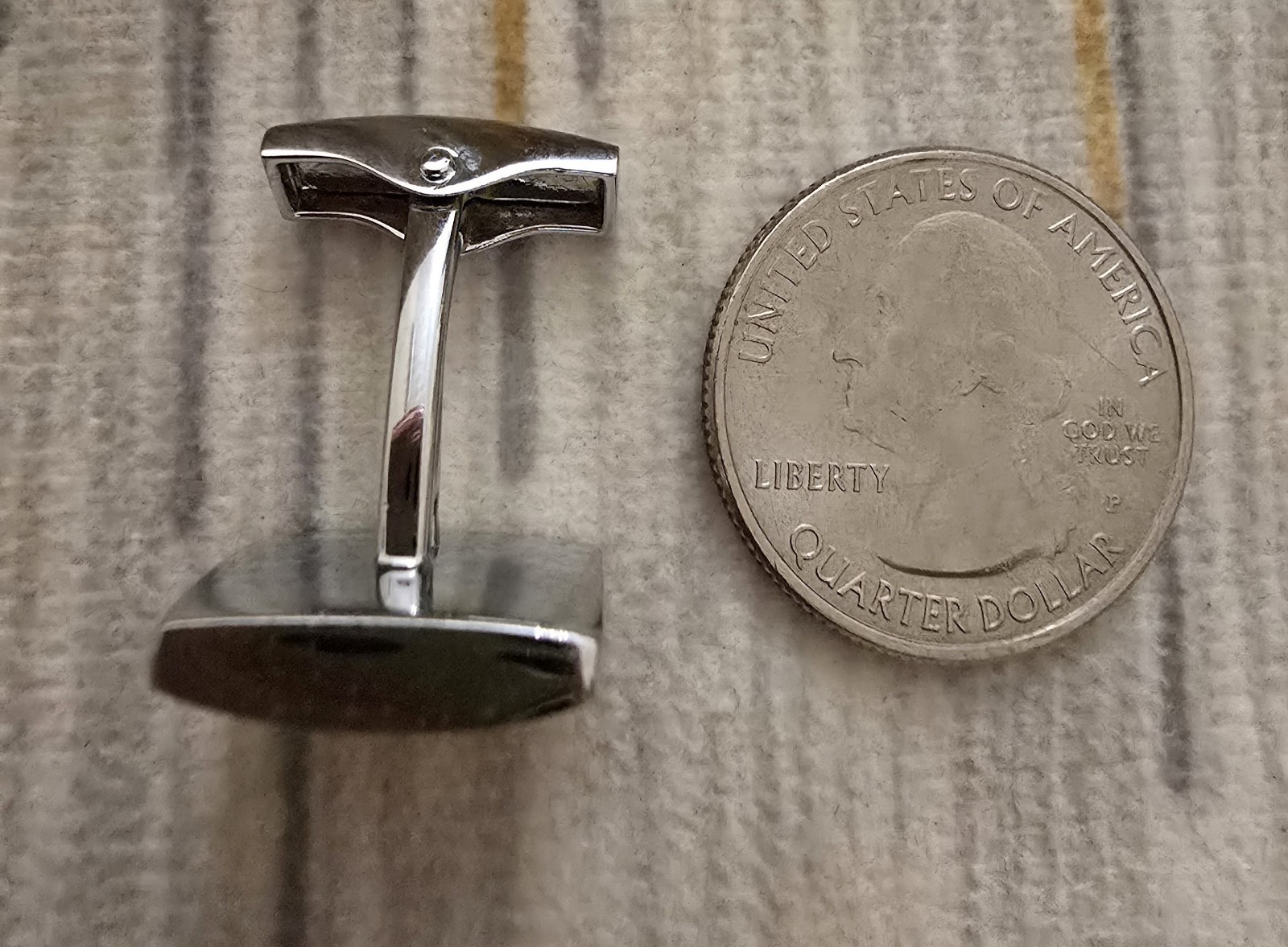 Elegant rectangular black & silver CUFFLINKS, mod… - image 4