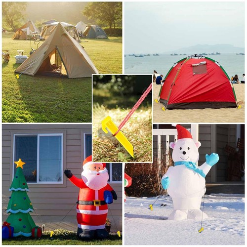 10 Pack Plastic Tent Stakes Heavy Duty Beach Tent Pegs Canopy Stakes for Camp... - Imagen 3 de 7