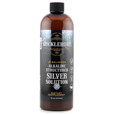 Bucklebury Silver Solution Liquid 30ppm - pH Balanced Natural Alkaline - 16 Oz