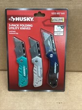 Husky 3-Pack Folding Utility Knife 1013 957 641 NEW In Box