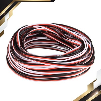 28FT/8.5Meter 28AWG Servo Wire 3Pin Line Extension Cable 30 Core-Black/Red/White