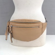 Fanny Pack Belt Bag Crossbody Tan Faux Leather Minimalist Festival Hands Free