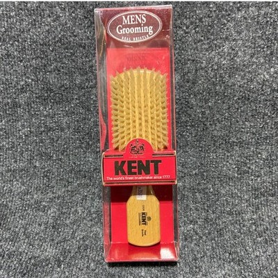 Kent OG4 VTG Mens Grooming Real Bristle Beechwood Hair Brush Made in England