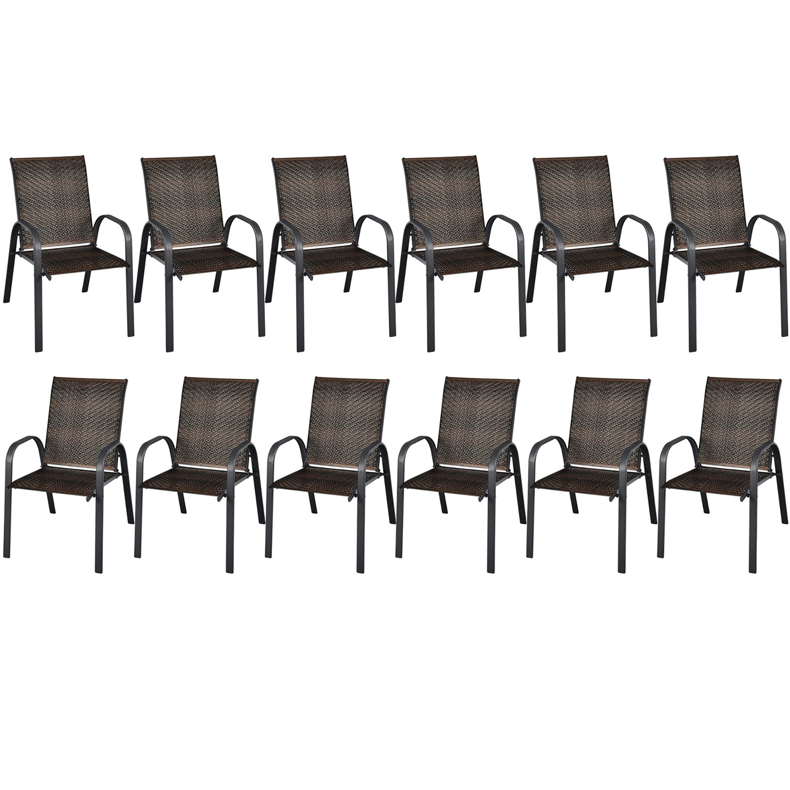 S Patio Arm Chairs Mix Brown