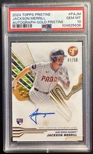 2024 Topps Pristine Jackson Merrill Autograph Gold Pristine RC /50 PSA 10 #PAJM
