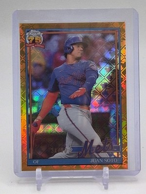 Juan Soto 2026 Topps Chrome  Gold Logofractor 34/50 Mets #91CB-11