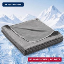 Queen Size Cooling Blanket for Hot Sleepers - Lightweight Breathable Cool Cold B