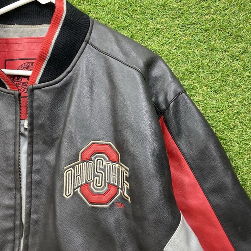 G-III Ohio State Buckeyes Leather Jacket Mens XL Full Zip Up 2000s University - Picture 3 of 14