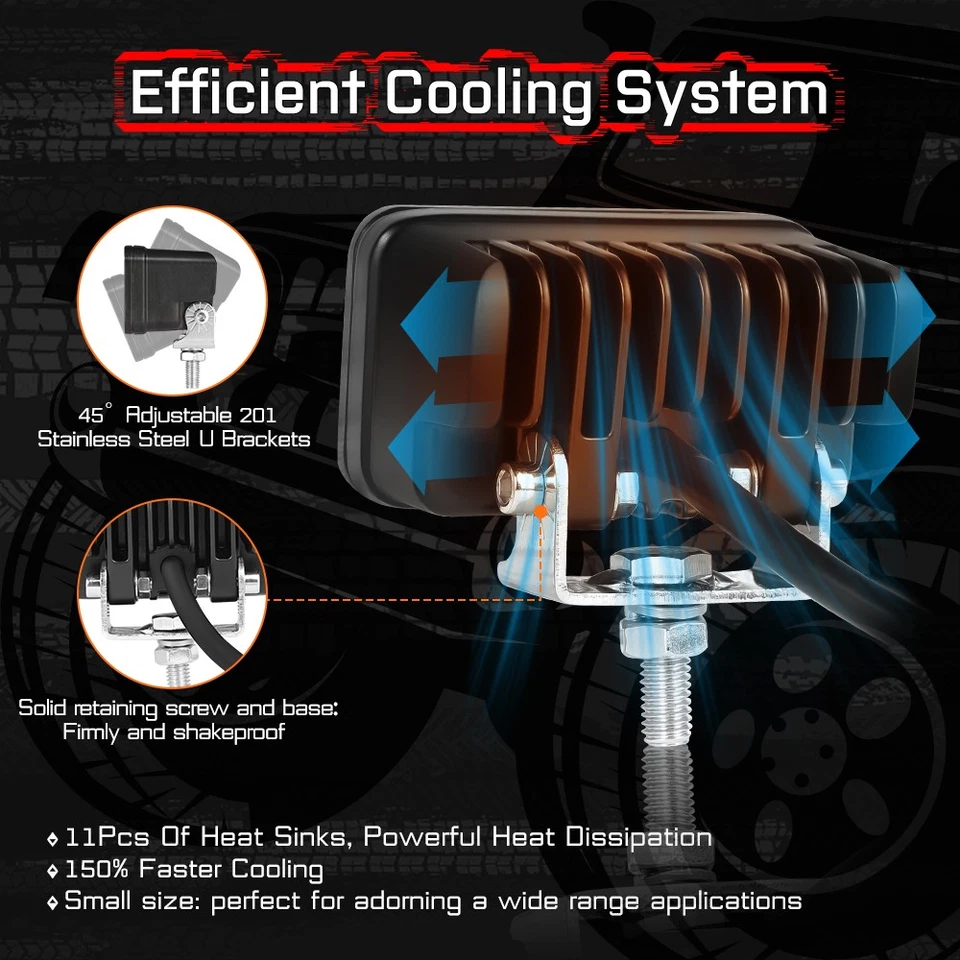 Para soportes de enganche de remolque 3" LED cubo luces vainas 3000K DRL funcionando universal Foto 4 de 4