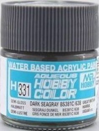 Mr Hobby - Gunze H-331 - Aqueous Hobby Colors (10 Ml) Dark Seagray BS381C/638