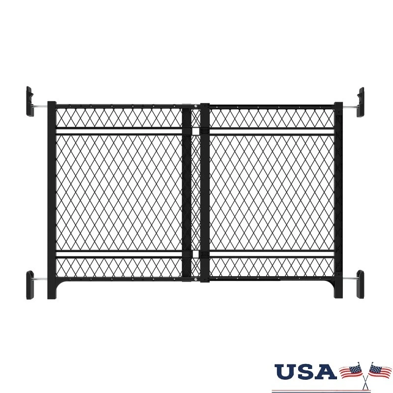 42W Dog Baby Gate Indoor Outdoor No Drill Pressure Mount Adjustable Safety Gate