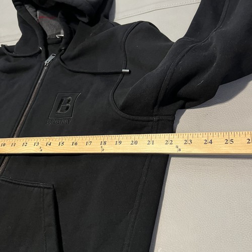 Burberry Fordson Zip Up Hoodie Thick Heavy Cotton Men Black Nova Check-M-XXXX - Picture 4 of 9