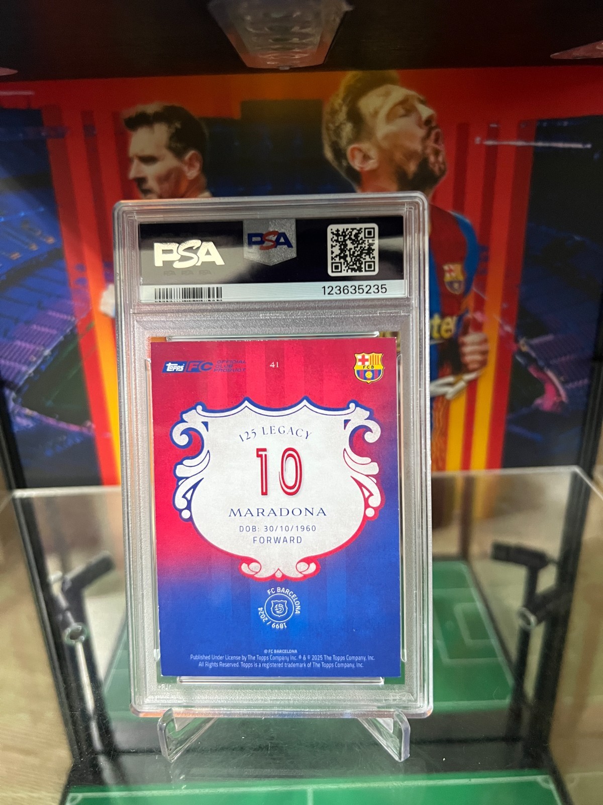 24-25 Topps Barcelona 125 Anniversary Legacy Base Aqua /50 Diego Maradona PSA 7 view 17
