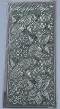 Peel Off’s Magenta Style 3D FLOWERS SILVER Stickers 1 Sheet