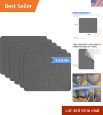 Elegant Gray Self-Adhesive Sofa Fabric Repair Patches - 6 Pieces for Quick Fixes