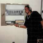 Vintage Photo African American Woman at Civil Rights Exhibit 1980's Snapshot