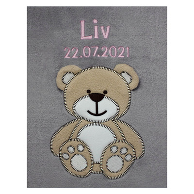 Babydecke mit Name Kuscheldecke Baby Junge Mädchen Geschenk Geburt Schwanger