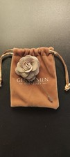 Gentlemen Essentials Beige Light Brown Jacket Lapel Pocket Fabric Rose Pin