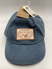 VTG NEW Vans Ziggin Baseball Cap OS Blue Denim Butterfly Patch Off The Wall Hat