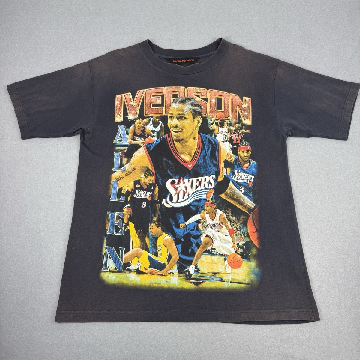 Marino Morwood T-Shirt Mens Large Allen Iverson The Answer 76ers Rap Tee  Graphic