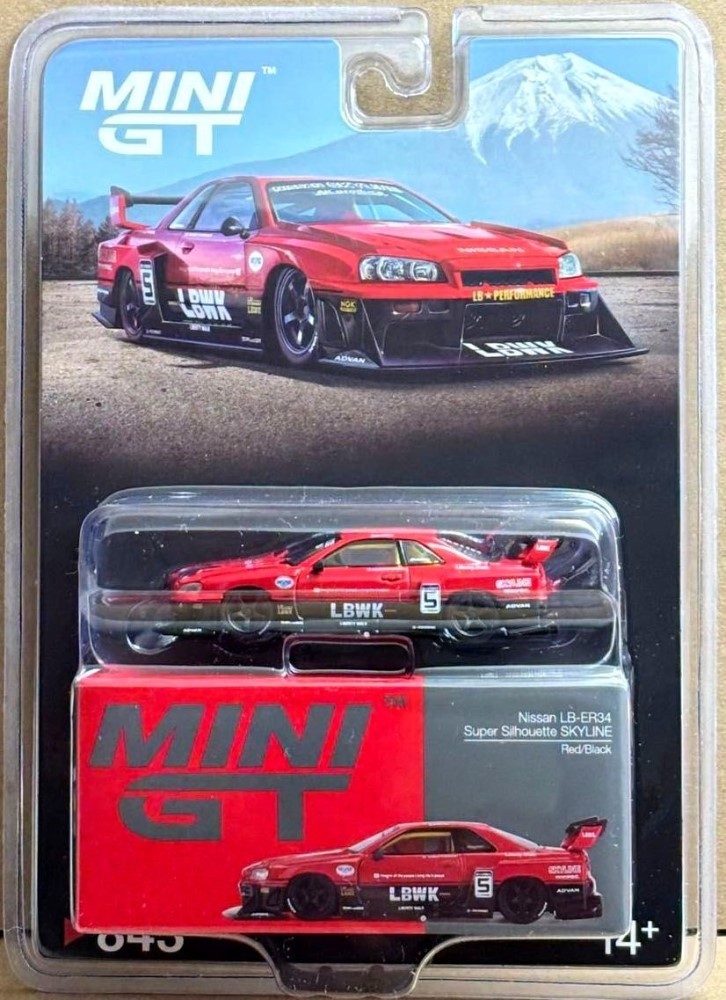 Mini GT 1:64 Nissan LB-ER34 Super Silhouette SKYLINE Red/Black