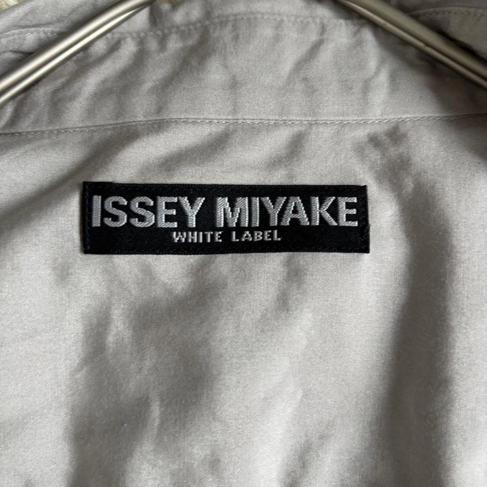 Issey Miyake белый ярлык маленький воротник рубашка серый XL б/у - Изображение 4 из 4