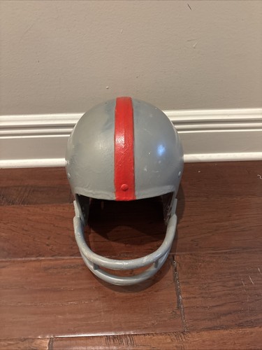 Vintage Gray W/ Red Stripe Football Helmet 60s-70s - Picture 2 of 10