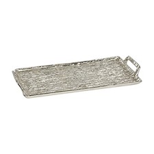 Texturiertes Aluminiumtablett mit integrierten Griffen Rechteckig f&uuml;r