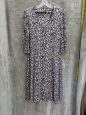 Cottagecore Dress Women's Large Microfloral Midi Vintage Shoulder Pads