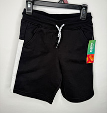 365Kids from Garanimals Boys Size 7 Black Fleece Sweat Shorts Drawstring Pockets