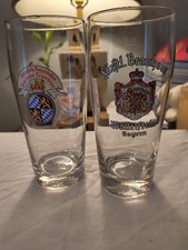 2 german beer glasses vintage