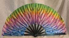 HAND FAN -X LARGE -PASTEL FEATHERS