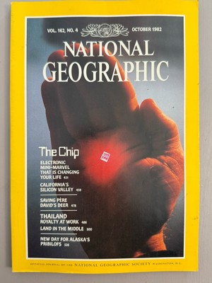 National Geographic Magazine Early Computer Chip Silicon Valley October 1982
