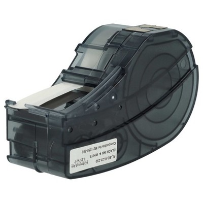 Schriftband für Brady BMP21-LAB BMP21-PLUS BMP21 Schwarz/Weiß Vinyl 6,35mm 6,4m