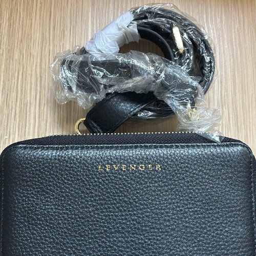 Bolso Bandolera Levenger Carrie Plus Cuero Negro Nuevo sin Etiquetas - Imagen 8 de 13