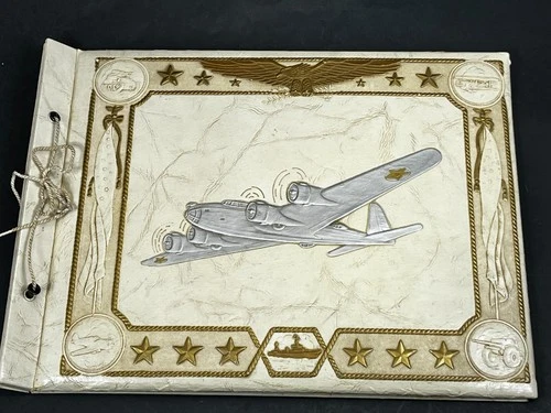 EMPTY WW2 Scrapbook Photo Album EMPTY US Army Air Force B-17 Bomber WWII