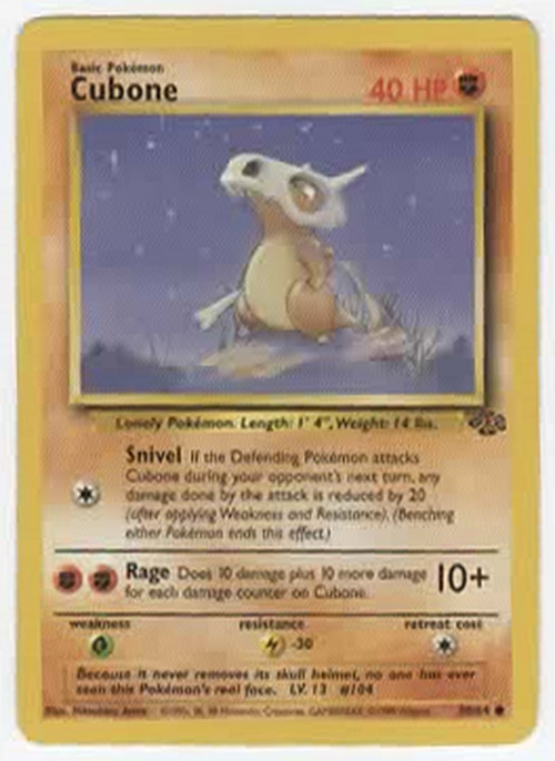 Cubone 50/64 Jungle Unlimited Pokemon TCG English WOTC 1999
