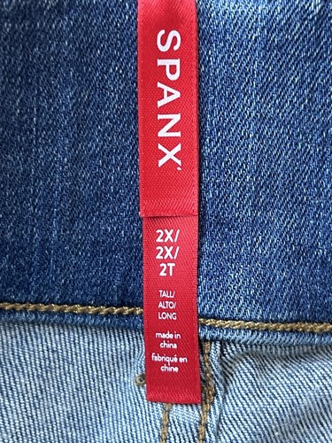Spanx Straight Leg Jeans Vintage Indigo Blau 128 $ 2X Tall 2T Shapewear Jeans - Bild 10 von 12