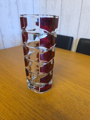 Vintage Mid Century Luminarc Vase/Glas Cranberry Rot. Französisch.