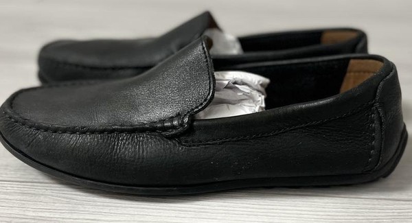 Men Clarks Heels Black Leather 40