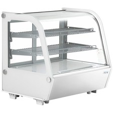 27 1/2" White Refrigerated Countertop Bakery Display Case with LED Lighting