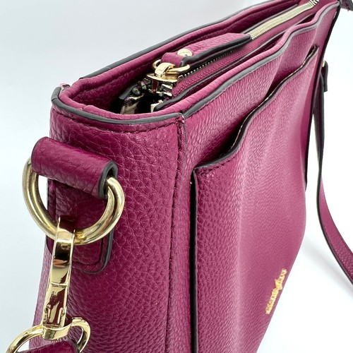 Bolso de Hombro Cartera Nanette Lepore Rita Acabado Guijarro Cuero Rosa Frambuesa - Imagen 10 de 10
