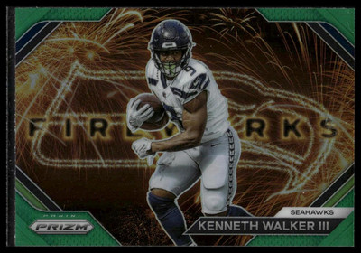 2023 Panini Prizm #F-14 Kenneth Walker III Fireworks Prizms Green