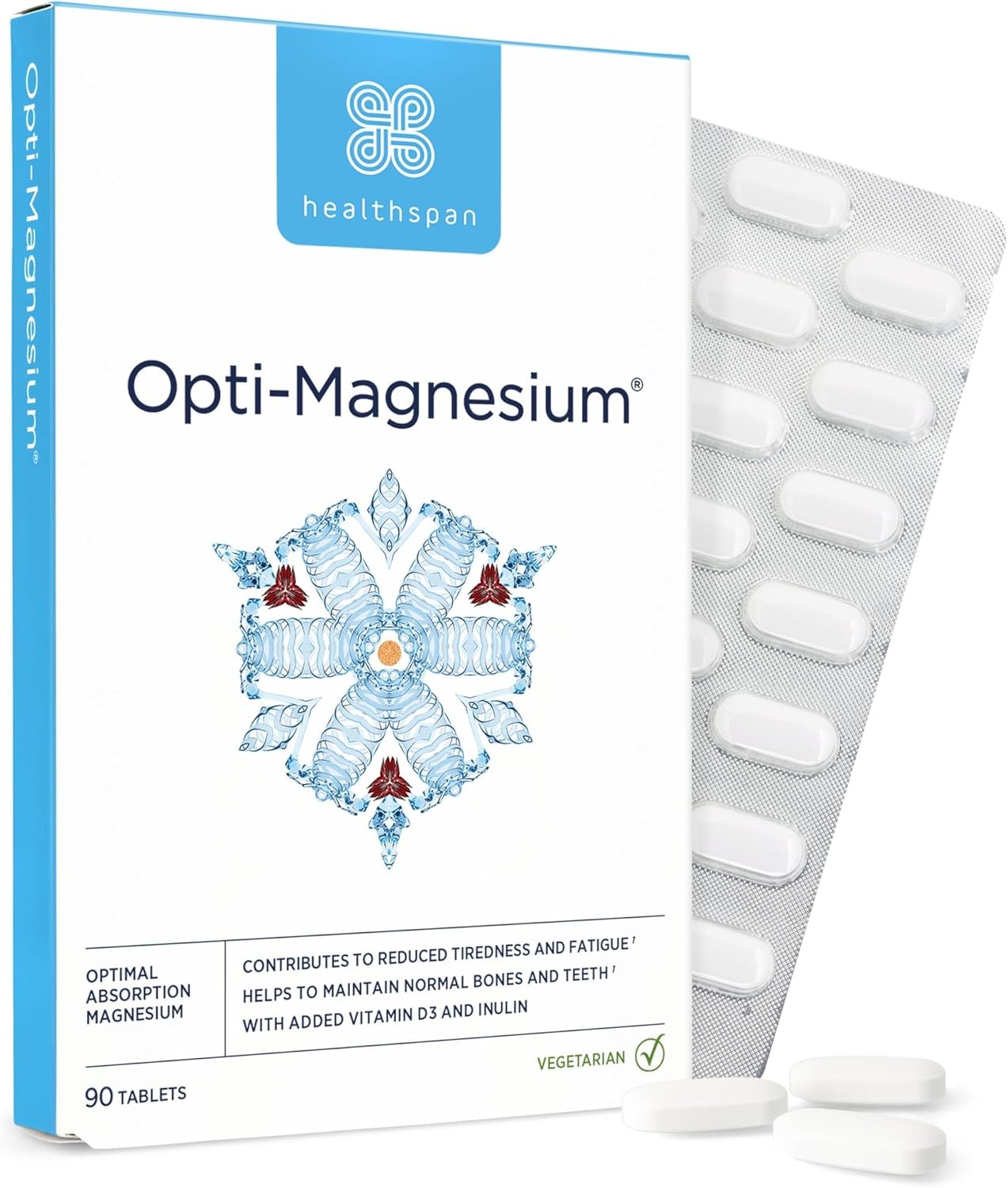 Healthspan Opti-Magnesium | 90 Tablets | for Bone & Muscle Support | Maintains