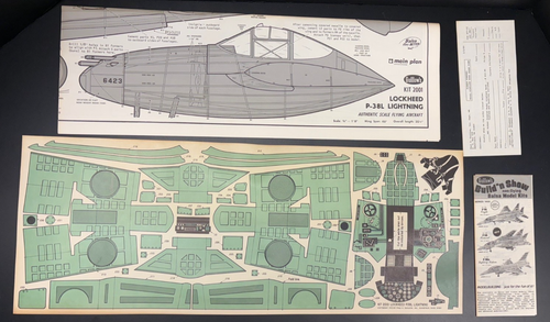 Guillow's #2001 - Lockheed P-38L Lightning Balsa Flying Model Kit 40" Wing Span - Imagen 3 de 10