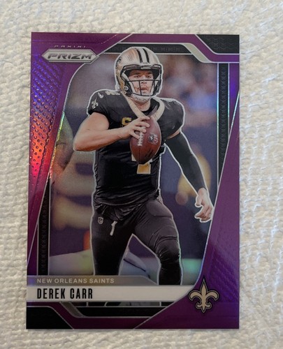 DEREK CARR 2024 PANINI PRIZM FOOTBALL PURPLE SAINTS #203 4/125 Jersey Match